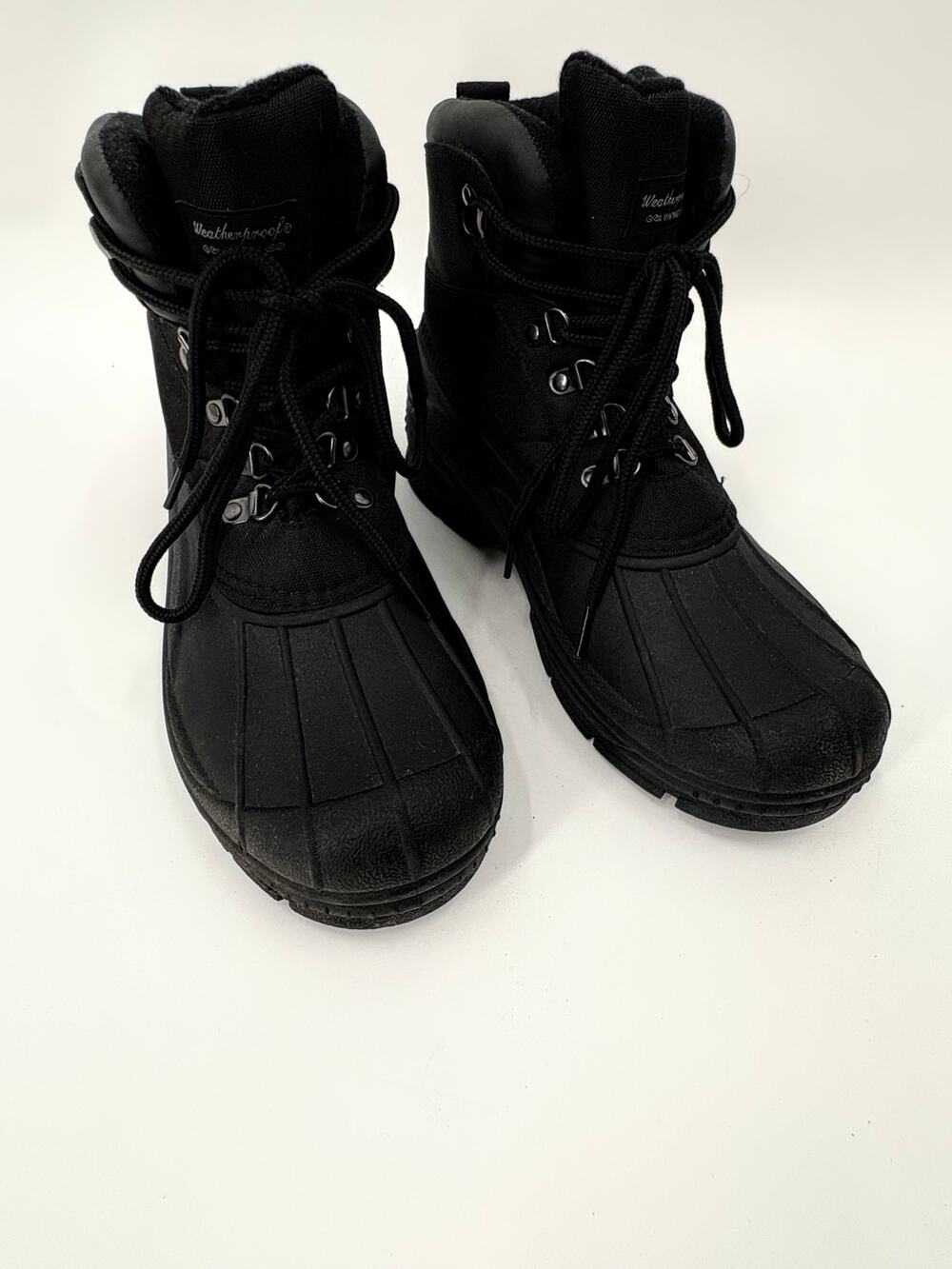 Vintage 1948 Weatherproof Ducks Boots Black Lace-up Mens Size 10